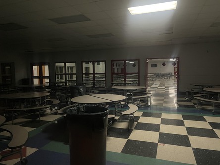 An empty cafeteria.